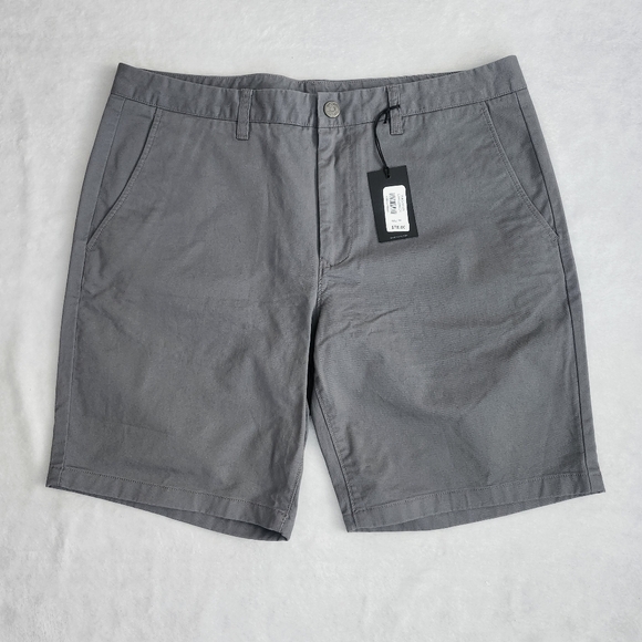 BONOBOS Men's Casual 9" Inseam Cotton Blend Chino Grey Shorts Size 36 NWT - Picture 2 of 11